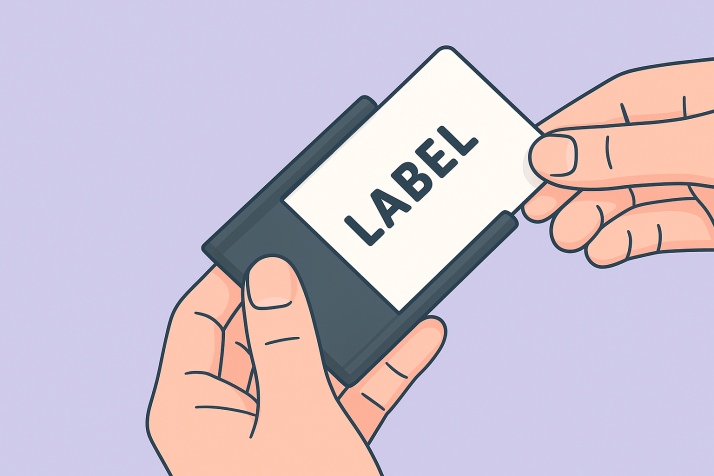 Ετικέτες χωρίς κόλλα: θερμικές κάρτες για Dymo, Brother και Zebra