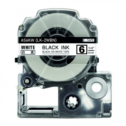 Epson LK-2WBN compatible labeltape, black on white, 6mm x 8m