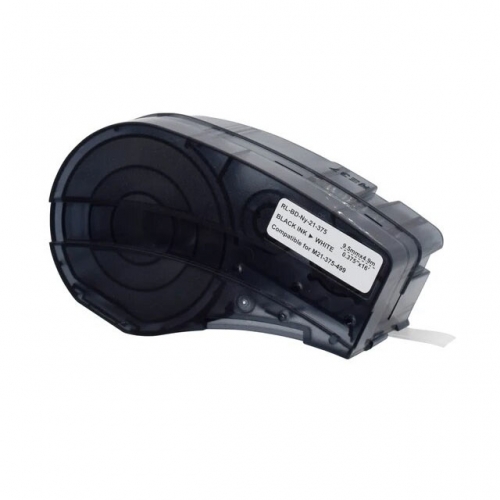 Brady M21-375-499 compatible labeltape, black on white, 9,53mm x 4,88m